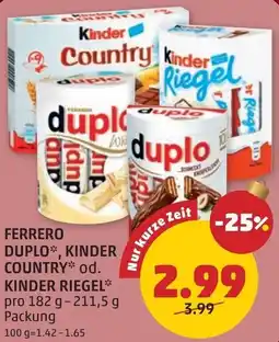 PENNY Ferrero duplo kinder country od. kinder riegel Angebot