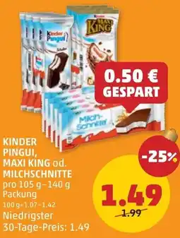 PENNY Kinder pingui maxi king od. milchschnitte Angebot