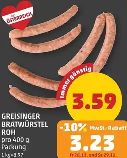 PENNY Greisinger bratwurstel roh Angebot