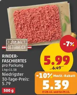PENNY Rinder- faschiertes Angebot