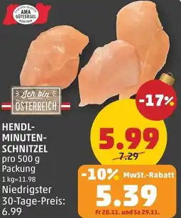 PENNY Hendl- minuten- schnitzel Angebot