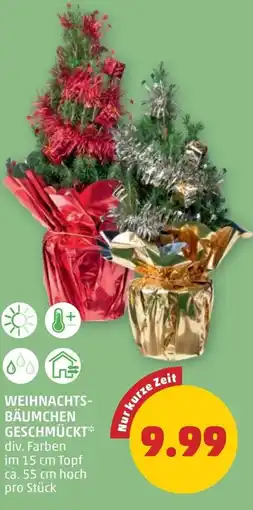 PENNY Weihnachts- bäumchen geschmückt div. farben Angebot