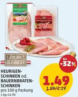 PENNY Heurigen- schinken od. bauernbraten- schinken Angebot