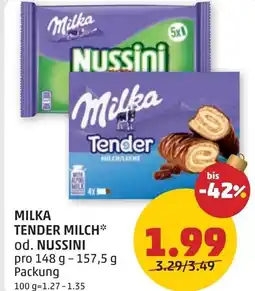 PENNY Milka tender milch od. nussini Angebot