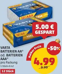 PENNY Varta batterien aa od. batterien aaa Angebot