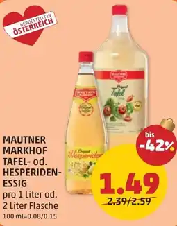 PENNY Mautner markhof tafel- od. hesperiden-essig Angebot