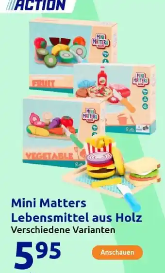 Action Mini Matters Lebensmittel aus Holz Angebot