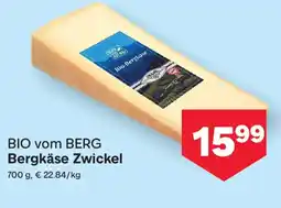 MPreis BIO vom BERG Bergkäse Zwickel Angebot