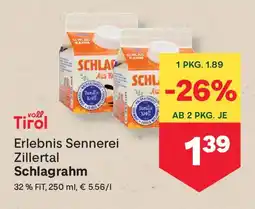 MPreis Erlebnis sennerei zillertal schlagrahm Angebot