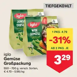 MPreis Iglo gemüse großpackung Angebot