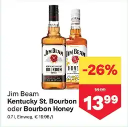 MPreis Jim Beam Kentucky St. Bourbon oder Bourbon Honey Angebot
