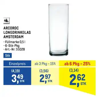 Metro Arcoroc longdrinkglas amsterdam Angebot