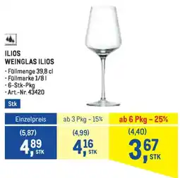 Metro Ilios weinglas ilios Angebot