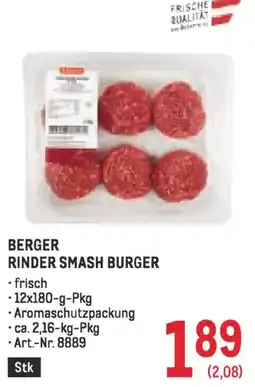 Metro Berger rinder smash burger Angebot