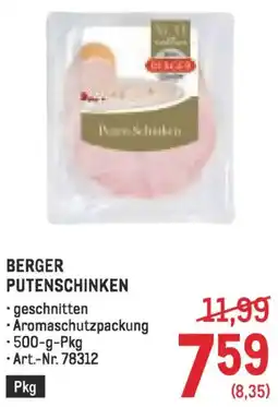 Metro Berger putenschinken Angebot