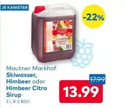 T&G Mautner Markhof Skiwasser, Himbeer oder Himbeer Citro Sirup Angebot