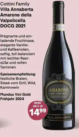 MPreis Cottini Family Villa Annaberta Amarone della Valpolicella DOCG 2021 Angebot
