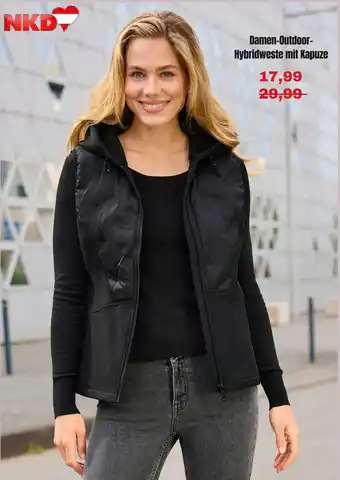 NKD Damen-Outdoor- Hybridweste mit Kapuze Angebot