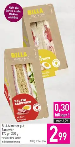 Sutterlüty Billa immer gut sandwich Angebot