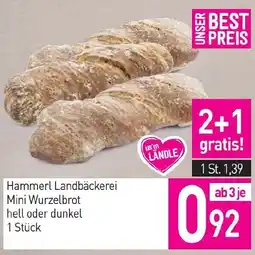 Sutterlüty Hammerl Landbäckerei Mini Wurzelbrot hell oder dunkel Angebot