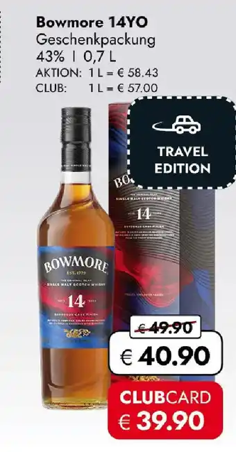 Travel FREE Bowmore 14YO Angebot