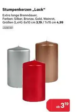 BayWa Stumpenkerzen Lack Angebot