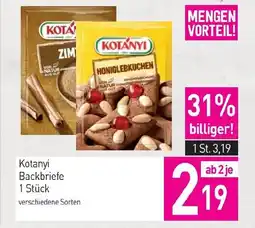 Sutterlüty Kotanyi Backbriefe Angebot