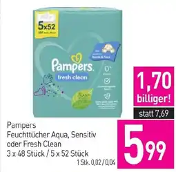 Sutterlüty Pampers Feuchttücher Aqua, Sensitiv oder Fresh Clean Angebot