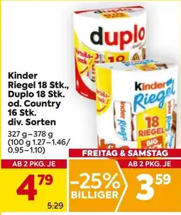 Billa Ferrero Kinder Riegel Angebot