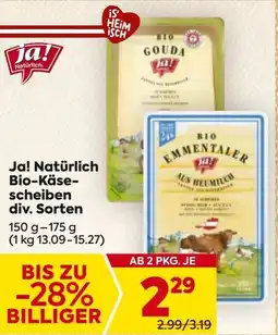Billa ja!natürlich Bio Gouda Scheiben Angebot