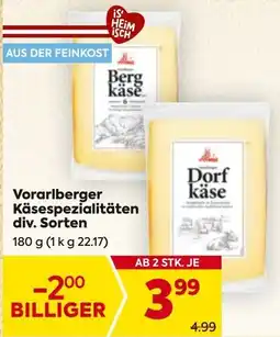 Billa Alma Vorarlberger Bergkäse Angebot