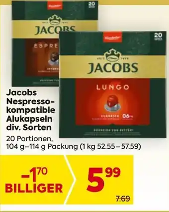 Billa Jacobs Nespressokompatible Alukapseln Angebot