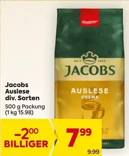 Billa Jacobs Kaffee Auslese Angebot