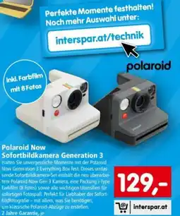 Interspar Polaroid now sofortbildkamera generation 3 Angebot