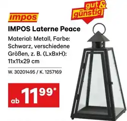 Lagerhaus IMPOS Laterne Peace Angebot