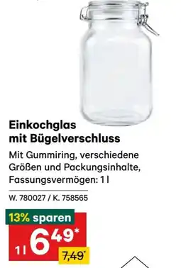 Lagerhaus Einkochglas mit bügelverschluss Angebot