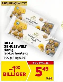 Billa BILLA GENUSSWELT Honig- lebkuchenteig Angebot