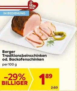Billa Berger Traditionsbeinschinken od. Backofenschinken Angebot