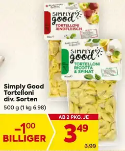 Billa Simply Good Tortelloni Angebot