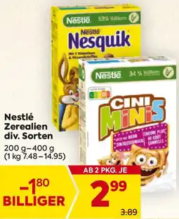 Billa Nestlé Zerealien Angebot