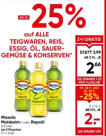 Maximarkt Mazola Maiskeim- oder Rapsöl Angebot