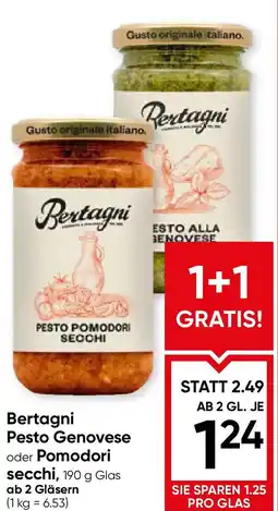 Maximarkt Bertagni Pesto Genovese oder Pomodori secchi Angebot