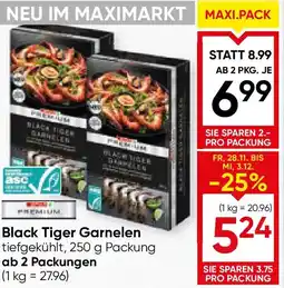Maximarkt Black Tiger Garnelen tiefgekühlt Angebot