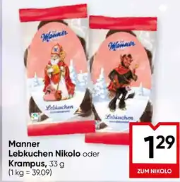 Maximarkt Manner Lebkuchen Nikolo oder Krampus Angebot