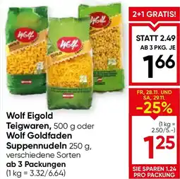 Maximarkt Wolf Eigold Teigwaren, Angebot