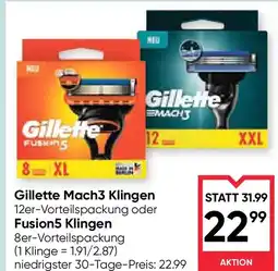 Maximarkt Gillette Mach3 Klingen Angebot