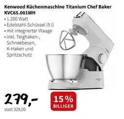 Der Grissemann Kenwood Küchenmaschine Titanium Chef Baker KVC65.001WH Angebot