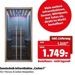 Der Grissemann Sanotechnik Infrarotkabine „Carbon 1" Angebot