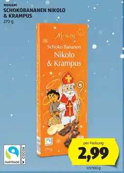 Hofer Schokobananen nikolo & krampus Angebot