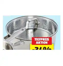 Hofer Edelstahl Topf/Pfanne Topf Ø 20 cm mit Glasdeckel oder Pfanne Ø 28 cm HOFER Angebot